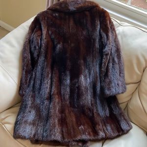 Genuine Fur Coat Natural Real Mink Fur Size S